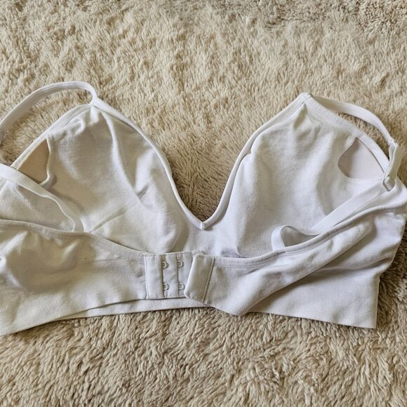 Dkny Womens White Nylon/Spandex Wireless Bra Size L Bralette - Picture 4 of 8